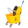 Alpine Industries 36 Qt. Mop Bucket with Down Press Wringer, Yellow 462-1